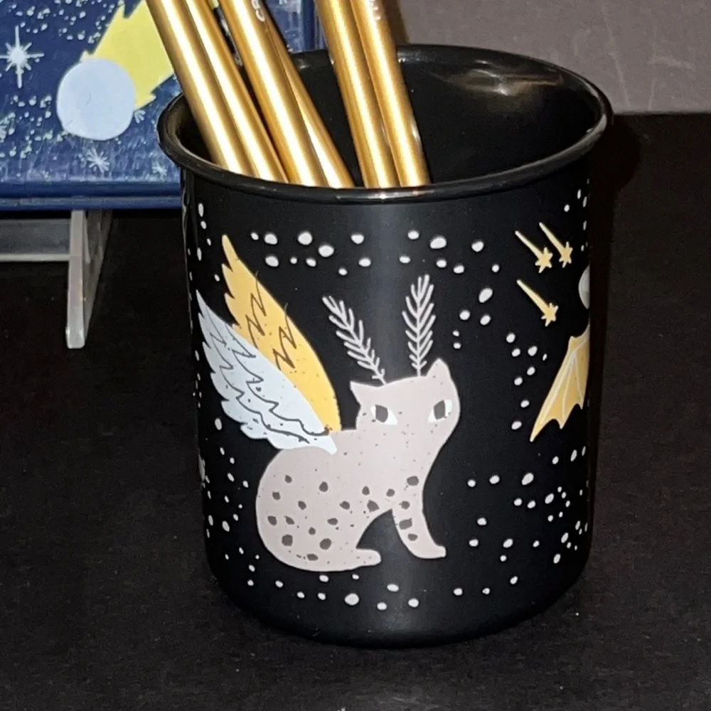 “Cosmic” metal pencil box & “Beasties” cup-NWT